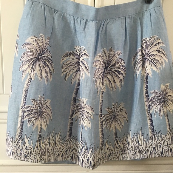 NWT JCrew Linen Palm Trees skirt. Size 12. - Picture 5 of 9